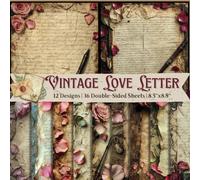Vintage Love Letter Scrapbook Paper Craft Pad: 12 Old Paper Handwriting Scrapbooking Pages, 36 Double-Side Sheets (3 Per Design), Printed on 8.5"x8.5" ... Journaling, Decoration, Cardstock, Album Etc