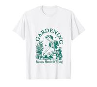 Vintage Love Plant Gardening Lady Porque el asesinato está mal Camiseta