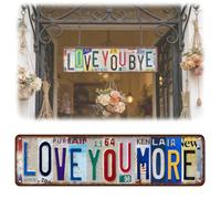 Vintage Love You More Wall Decor Street Signs,Warm Romantic Metal Tin Decorative Wall Art Sign,Love You More - Above Door Bedroom Living Room Home Bar Coffee Art Decor (L)