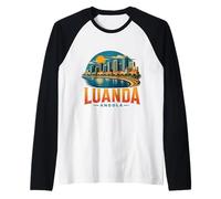Vintage Luanda Angola Travel Souvenir Monumento Regalo Camiseta Manga Raglan