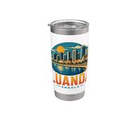 Vintage Luanda Angola Travel Souvenir Monumento Regalo Vaso térmico de acero inoxidable de doble pared