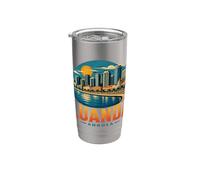 Vintage Luanda Angola Travel Souvenir Monumento Regalo Vaso térmico de acero inoxidable de doble pared