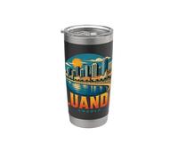 Vintage Luanda Angola Travel Souvenir Monumento Regalo Vaso térmico de acero inoxidable de doble pared