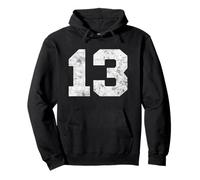 Vintage Lucky Number 13 Cumpleaños Deportes Jugador Equipo Atleta Sudadera con Capucha