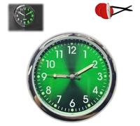 Vintage Luminous Mini Clock - Retro Dashboard with Adhesive & Air Vent Clip, Easy-Read Analog for Car, Motorcycle (Green)