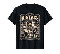Vintage Made In 1946 Nautical Sailing Boat 80th Birthday Men Camiseta