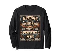 Vintage Made In 1946 Western Birthday Born in 1946 Birthday Manga Larga