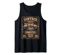 Vintage Made In 1946 Western Train Born in 1946 Birthday Camiseta sin Mangas