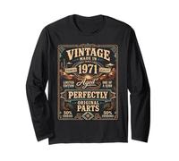 Vintage Made In 1971 Western Birthday Born in 1971 Birthday Manga Larga