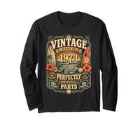 Vintage Made In 1973 Tropical Beach Born in 1973 Birthday Manga Larga