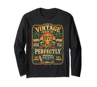 Vintage Made In 1973 Tropical Beach Born in 1973 Birthday Manga Larga
