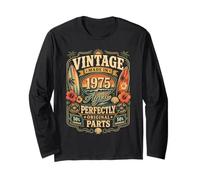 Vintage Made In 1975 Tropical Beach Born in 1975 Birthday Manga Larga