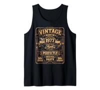 Vintage Made In 1977 Western Train Born in 1977 Birthday Camiseta sin Mangas