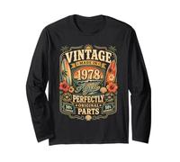 Vintage Made In 1978 Tropical Beach Born in 1978 Birthday Manga Larga