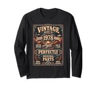 Vintage Made In 1978 Western Birthday Born in 1978 Birthday Manga Larga