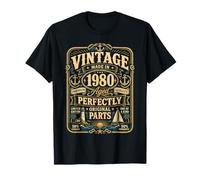 Vintage Made In 1980 Nautical Sailing Boat 46th Birthday Men Camiseta