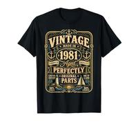 Vintage Made In 1981 Nautical Sailing Boat 45th Birthday Men Camiseta