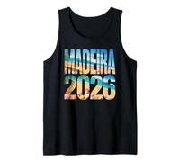 Vintage Madeira 2026 Vacaciones City Trip Besties Family Squad Camiseta sin Mangas