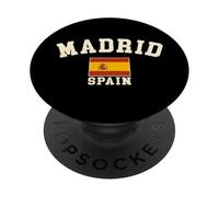Vintage Madrid España Bandera España Recuerdo Retro PopSockets PopGrip Adhesivo