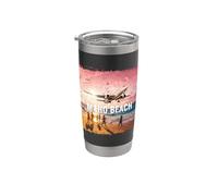Vintage Maho Beach St. Maarten Atardecer Vaso térmico de acero inoxidable de doble pared