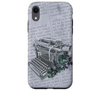 Vintage Manual Máquina de escribir Arte Floral Periódico Gris Typist Carcasa para iPhone XR