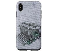 Vintage Manual Máquina de escribir Arte Floral Periódico Gris Typist Carcasa para iPhone XS Max