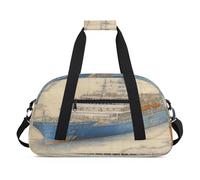 Vintage Maps Cruise Ship Kids Duffel Bags for Girls Boys, Overnight Weekender Travel Bag 24L Sport Gym Duffel Bag Practice Tote Carry Bag, color, 24 L, Organizador de bolsas