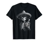 Vintage Mariachi Skeleton Charro Fiesta de Tequila Mexicano Camiseta