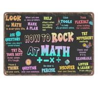 Vintage Math Class Tin Sign Teacher Appreciation Gift 12x8 Inch