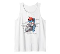 Vintage médico corazón Humano anatomía ilustración Carta del corazón Camiseta sin Mangas