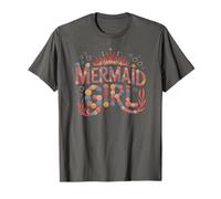 Vintage Mermaid Girl Cumpleaños Surfing Vacaciones Viaje Viaje Camiseta