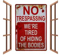 Vintage Metal Bar Decor Yard Sign - 30 x 20 cm Weatherproof Outdoor Metal Wall Sign | Retro Funny Warning No Trespassing Backyard Porch Garage Home Hanging Decor