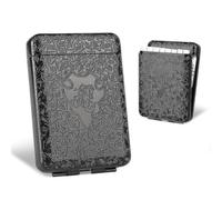 Vintage Metal Cigarette Case - Peaky Blinders Weed Cigarette Holder for 16 King Size Cigarettes (84mm) - Unique Birthday Gift (black)