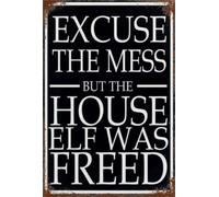 Vintage Metal Sign Chaos Happens Here Wall Plaque 8 X 12 in