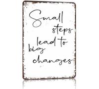 Vintage Metal Sign Life Motto Wall Ornament 8 X 12 in | Lightweight yet sturdy for renters homeowners dorm residents