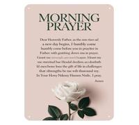 Vintage Metal Sign Morning Prayer Quiet Time With God Tin Plaque For Home Garage Yard Bedroom Living Room Wall-Art 8 X 12 inch