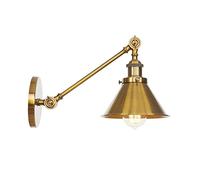Vintage Metal Swing Arm Aplique de pared Pasillo Escalera Decoración Lámparas de pared Up Down Shade E27 Luces de pared ajustables Dormitorio Estudio Lectura Accesorio de iluminación de pared Bronce D