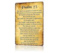 Vintage Metal Tin Sign Psalm 23 Scripture Verse Wall Decor for Home Office Rustic Faith Based Iron Art 8 X 12 inch