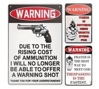 Vintage Metal Tin Signs - Juego de 3 señales de advertencia de peligro de armas, decoración de pared para bar, cafetería, garaje, cueva de hombre, 11,81 x 15,75 pulgadas