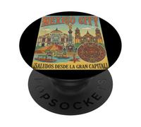 Vintage México City Travel Souvenir Landmark Turista Regalo PopSockets PopGrip Adhesivo