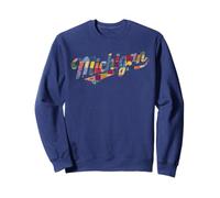 Vintage Michigan Patchwork Script State Pride Trendy Women's Sudadera