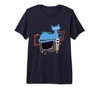 Vintage Mid-Century Cat Retro Atomic Age TV Decor Design Camiseta Premium