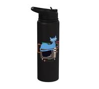 Vintage Mid-Century Cat Retro Atomic Age TV Decor Design Stainless Steel Insulated Water Bottle