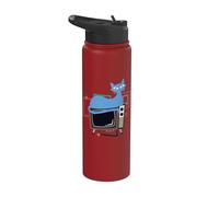 Vintage Mid-Century Cat Retro Atomic Age TV Decor Design Stainless Steel Insulated Water Bottle