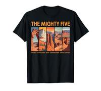 Vintage Mighty Five 5 National Parks Utah Hiking Camping Camiseta
