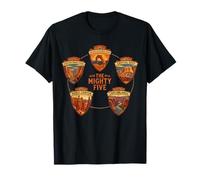 Vintage Mighty Five 5 National Parks Utah Hiking Camping Camiseta