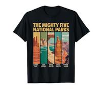 Vintage Mighty Five 5 National Parks Utah Hiking Camping Camiseta