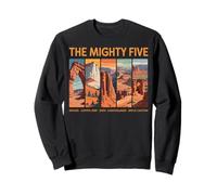 Vintage Mighty Five 5 National Parks Utah Hiking Camping Sudadera