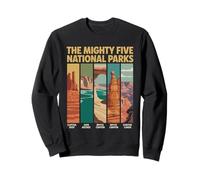Vintage Mighty Five 5 National Parks Utah Hiking Camping Sudadera