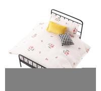 Vintage Mini Doll Bed, 1:12 Scale Mattress, Wrought Iron Frame with Durable Build Feature, Small Doll Bed Set with Antique Style, Pretend Play Beds for Boys and Girls, Indoor Miniature for Display